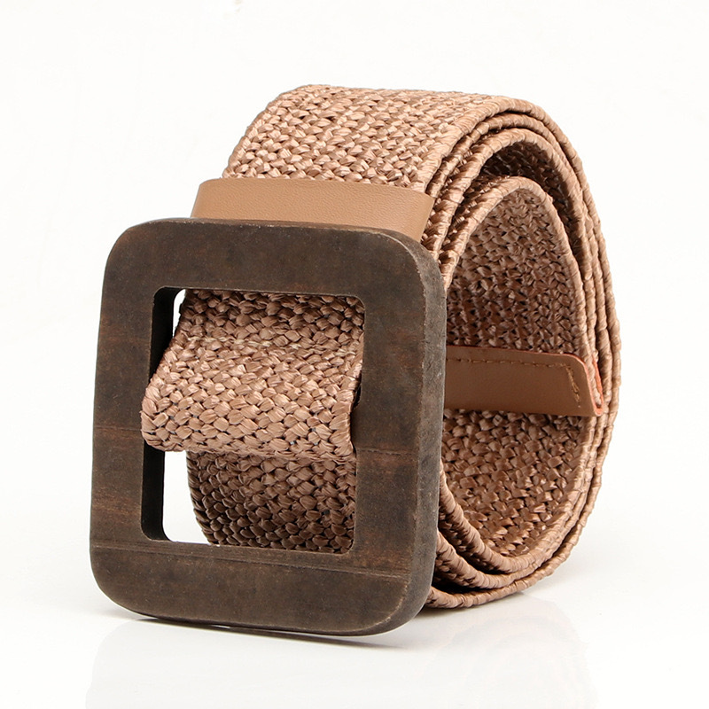 A high-end women's dress with a woven belt, a denim dress with a cinched waist and decorative jeans, and a straw woven belt Specification drawing