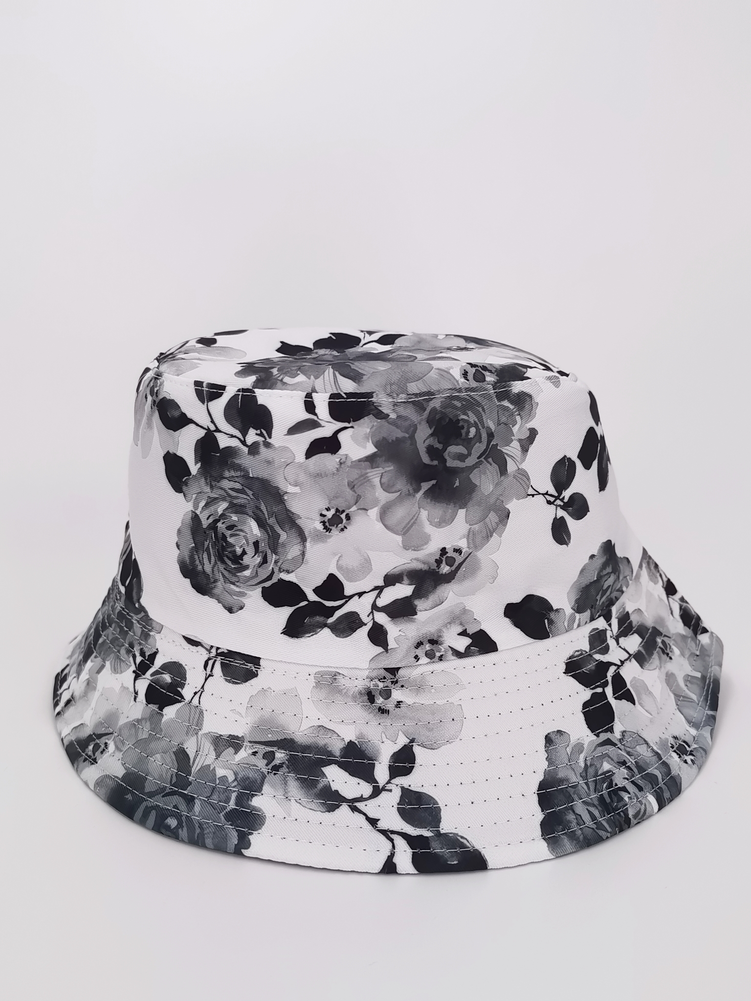 Spring and summer ink-dyed graffiti gradient large flower style, fashionable and versatile, double-sided fisherman's hat, outdoor sun protection, cool and portable hat, hat, hat details Picture