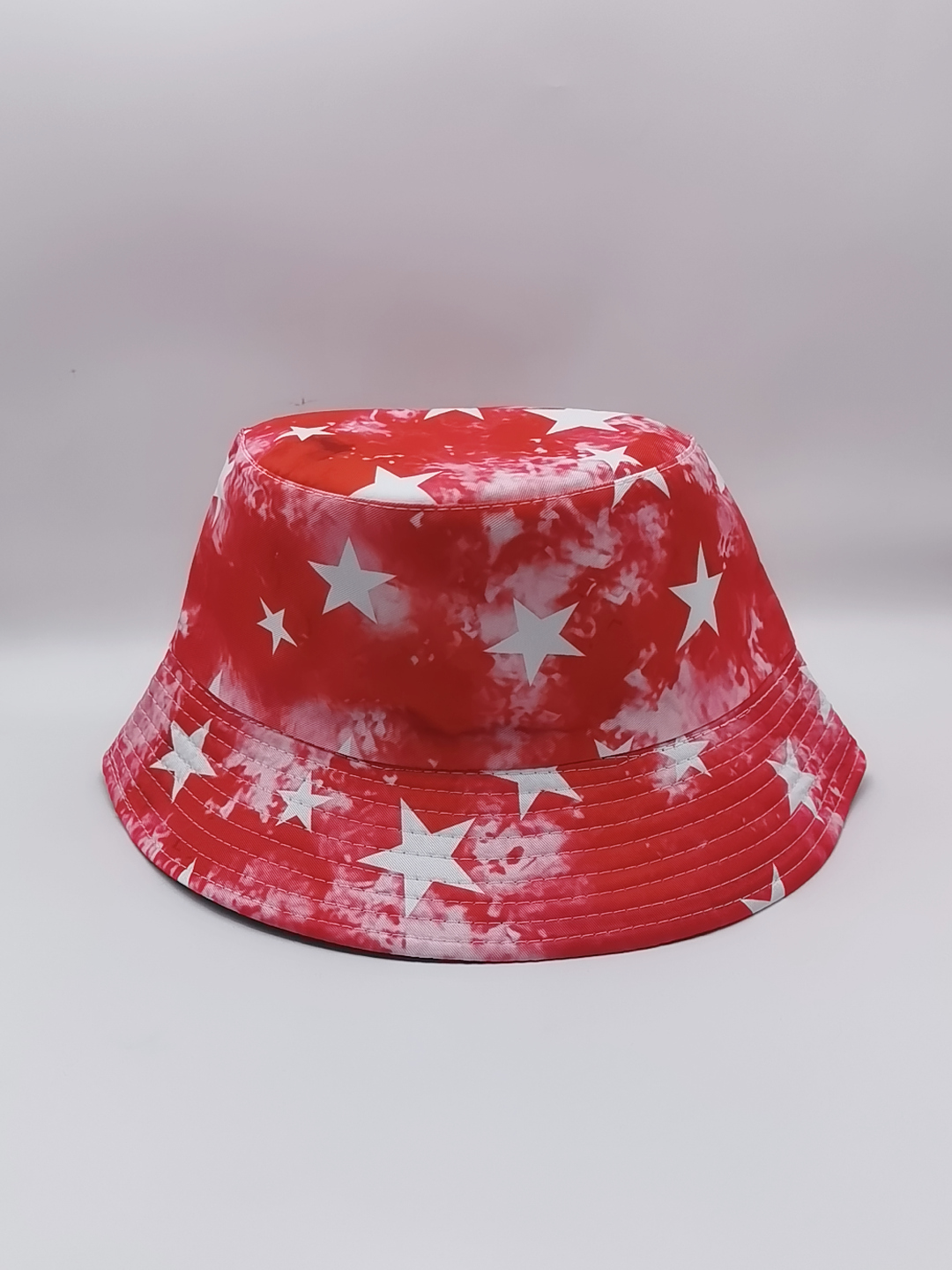 In spring and summer, five-pointed star gradient tie-dyed hats are popular in Europe and America. They are fashionable and versatile for both men and women. Double-sided fisherman hats are suitable for outdoor sun protection and shade. They are cool and portable hats for adults Specification drawing