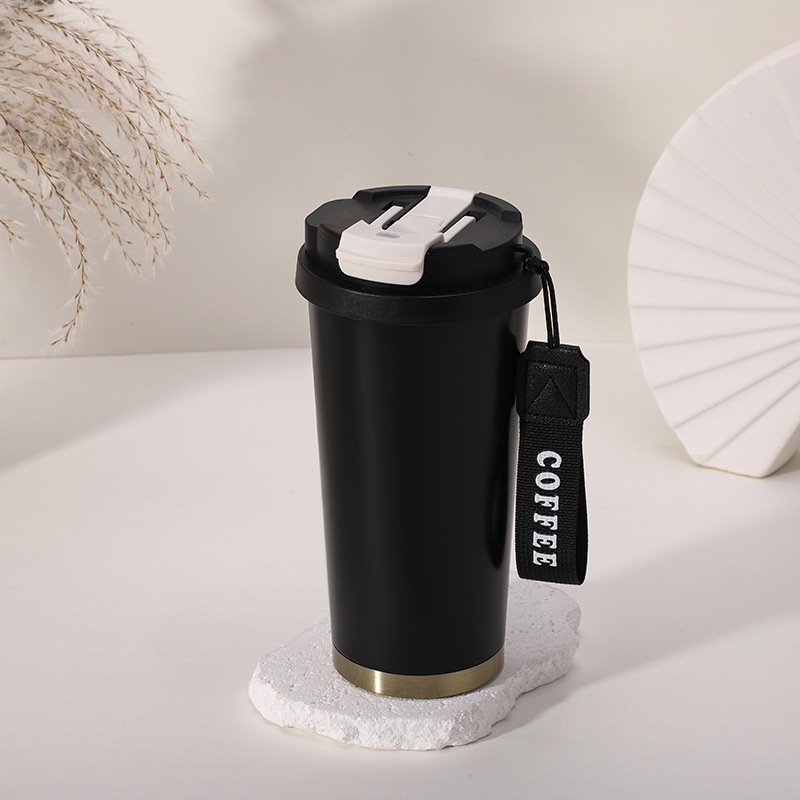 New 316 stainless steel vacuum insulated cup, double-drinking coffee cup, outdoor portable, customizable flower tea cup and water cup details Picture