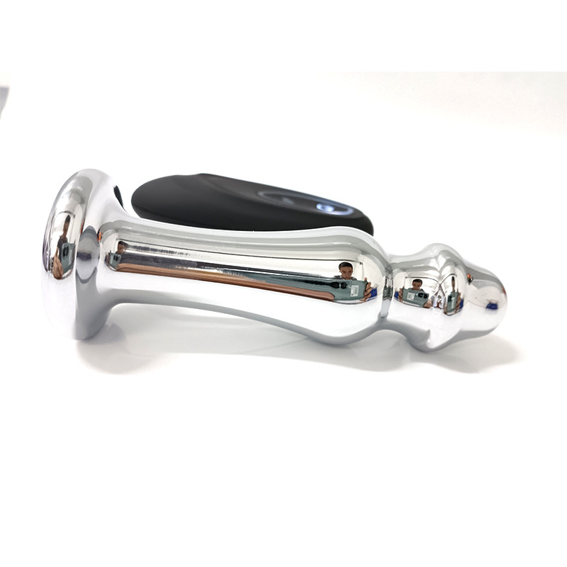 Small-sized foreign trade offline metal silver anal stopper electric remote control vibrating pull bead anal stopper Item Picture