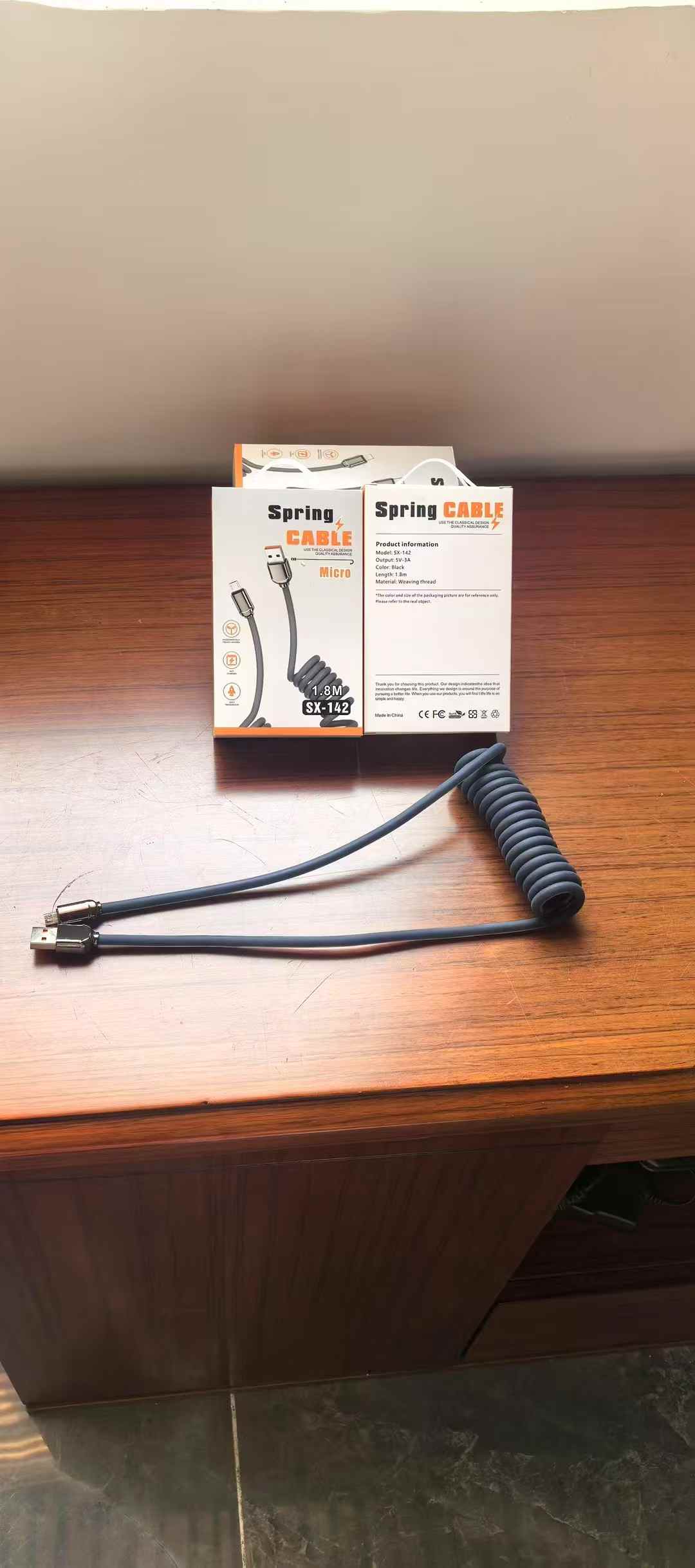 弹簧伸缩金属数据线快充双Typec适用于苹果华为车载1.8m