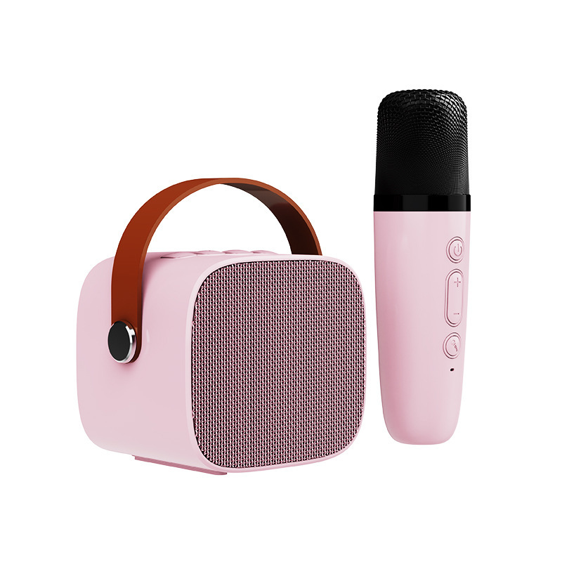 New Bluetooth karaoke speaker wireless microphone for home use, small and portable details Picture