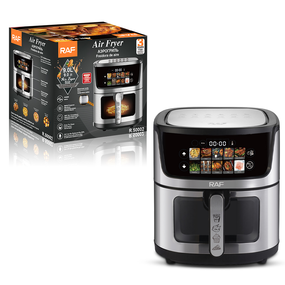 RAF European standard air fryer, 9L large-capacity color screen touch visual electric fryer, multi-functional air oven details Picture