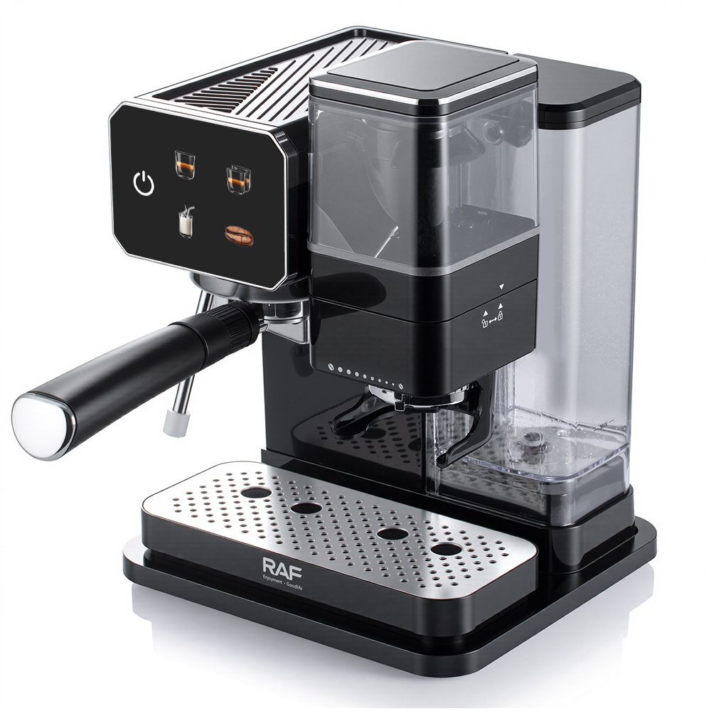 RAF European semi-automatic coffee machine, espresso double-cup 15bar, ground beans, cold and hot extraction milk foam steam coffee machine pic 5