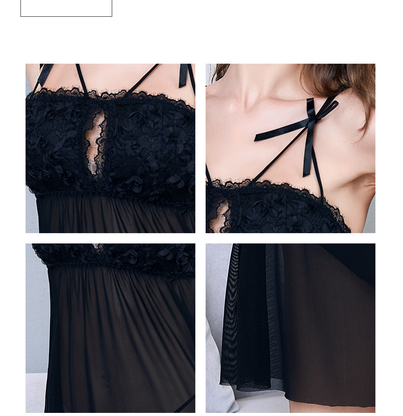 热销夏季纯欲高级感诱人短裙浪漫情韵网纱蕾丝女士情趣内衣8135#详情18