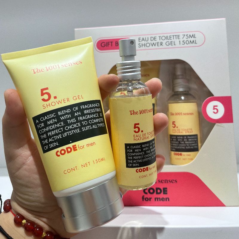 Perfume Set Men Perfume 75ml Eau de Toilette + Body Wash 150ml Shower Gel 75ml Eau de Toilette Specification image