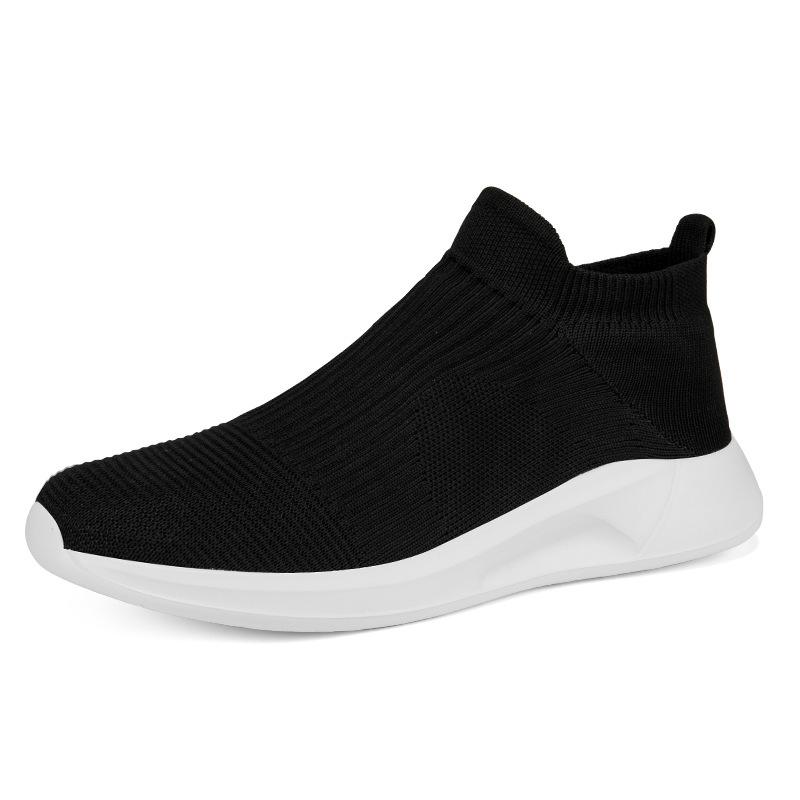 2023 spring new flying woven men's breathable shoes slip-on lazy shoes lovers shoes sports casual men's shoes cross-border Specification drawing