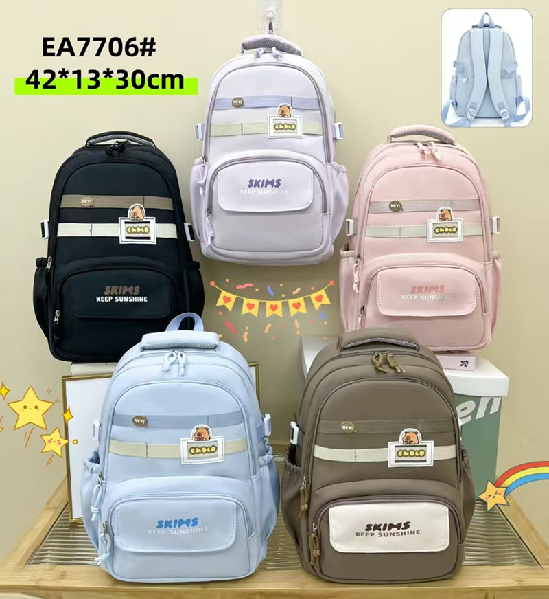 Lightweight backpacks for boys and girls, casual bags for college students, high school students, junior high school students and primary school students, waterproof student schoolbags, twill fabric cartoon Specification drawing