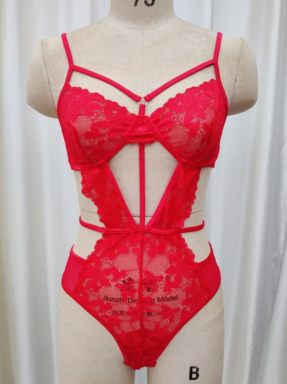 One-piece consignment cross-border European and American one-piece black romantic lace sexy lingerie set Amazon lingerie wholesale Specification drawing