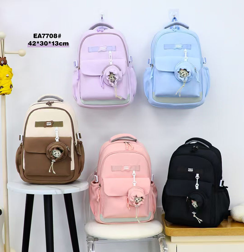 Lightweight backpacks for boys and girls, junior high school students, college and senior high school students, junior high school and primary school students, casual bags, waterproof student schoolbags, twill fabric details Picture