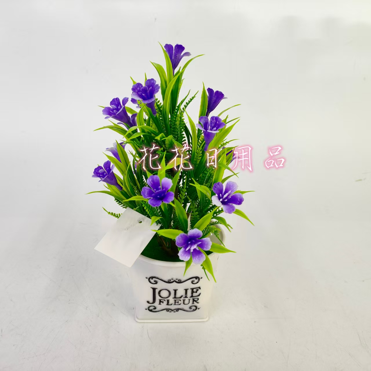 Artificial flower, fake flower bonsai, plastic pot, morning glory decorative items details Picture