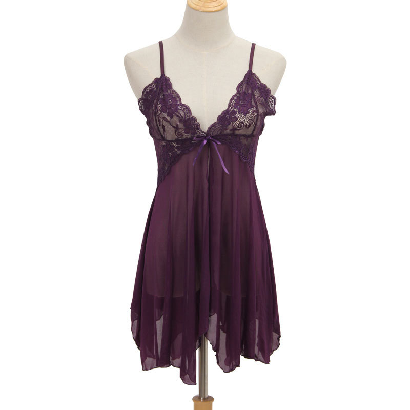 European and American foreign trade beauty lingerie, mesh see-through pajamas, pure halter sexy nightdress set 8468 Application Scenario