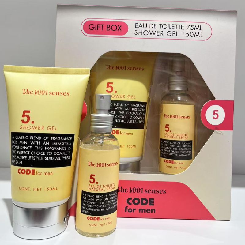 Perfume Set Men Perfume 75ml Eau de Toilette + Body Wash 150ml Shower Gel 75ml Eau de Toilette details Picture
