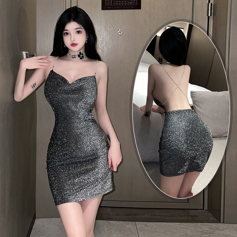 Sexy and romantic lingerie nightgown, hot nightclub role-playing, slimming chain, hip-hugging, Nepalese uniform set details Picture