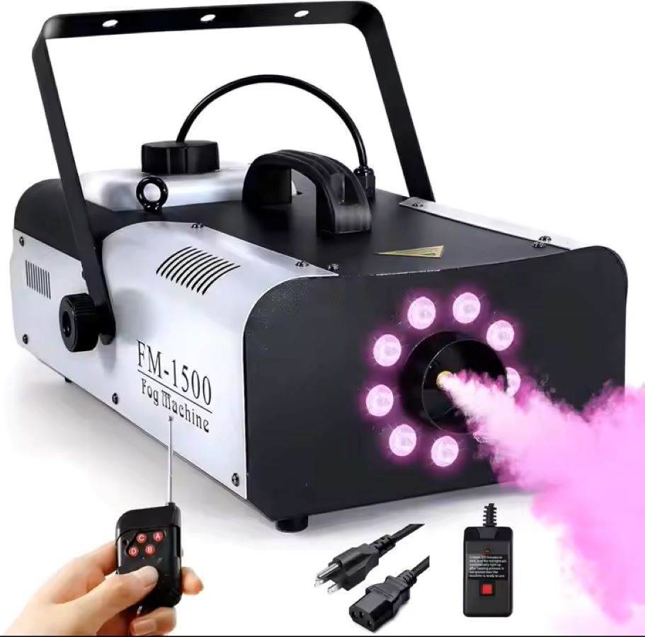 厂家直销1500W恒温LED烟雾机 婚庆舞台家庭聚会派对专用起雾机清吧酒吧烟雾灯光遥控舞台效果烟机DMX控制万圣节雾烟机