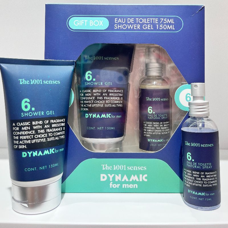 Eau de Toilette Men Perfume Set: Eau de Toilette + Body Wash 150ml Shower Gel 75ml Eau de Toilette