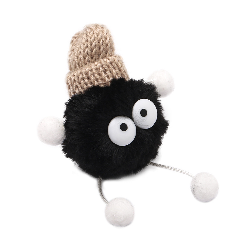 可爱小煤球胸针洞洞鞋鞋帽diy饰品毛绒玩偶配件个性毛球玩偶别针详情图5