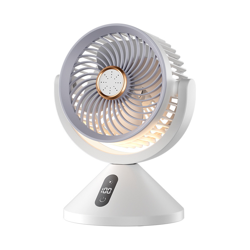 LED digital display circulating fan, desktop standing 100-speed variable speed electric fan, outdoor lighting night light, wall-mounted fan pic 5