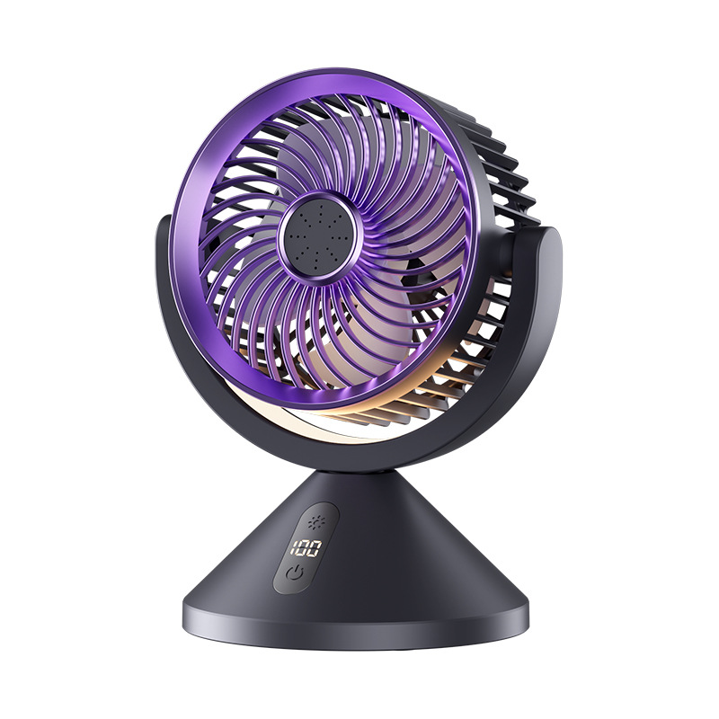 LED digital display circulating fan, desktop standing 100-speed variable speed electric fan, outdoor lighting night light, wall-mounted fan pic 4