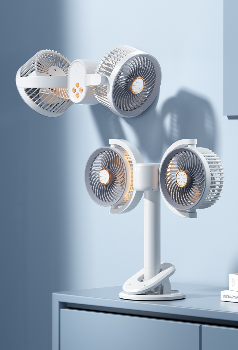 新款静音风扇 充电式夹子 挂壁桌面小风扇多功能详情7