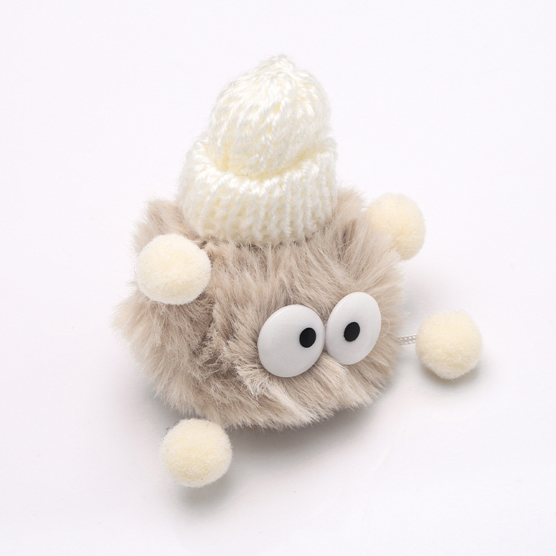 可爱小煤球胸针洞洞鞋鞋帽diy饰品毛绒玩偶配件个性毛球玩偶别针详情图3