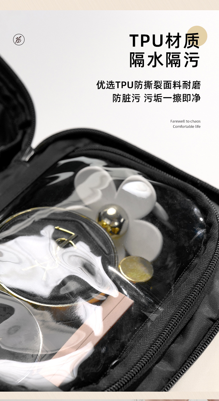 H208- Travel Dream Makeup Bag, New Cross-border large-capacity Storage Box, Portable hand-held Makeup case, High appearance level detail image 4