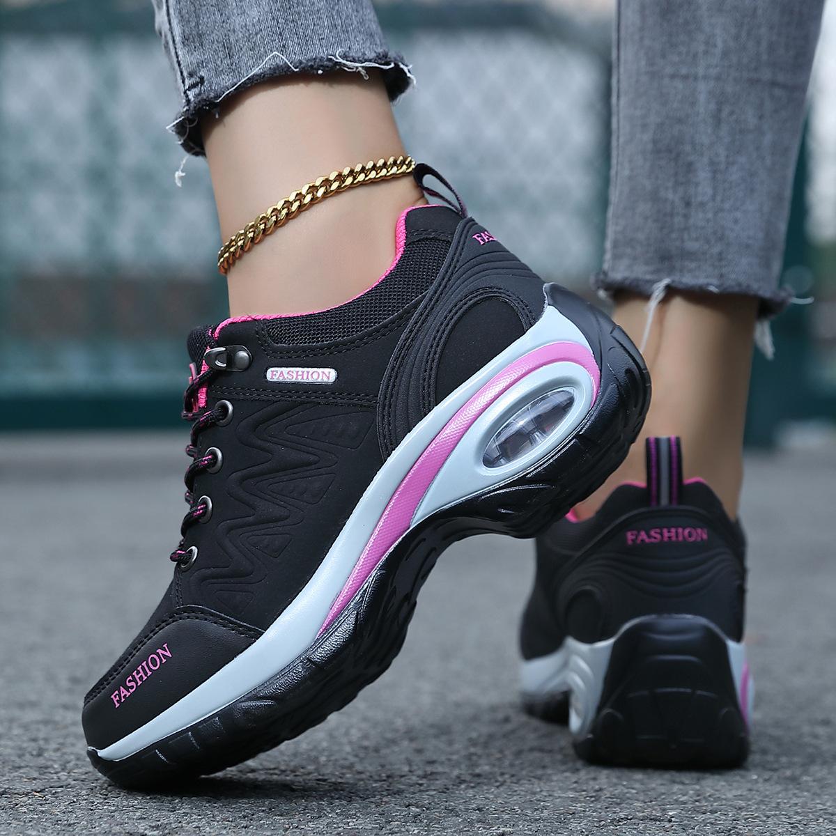 autumn and winter outdoor climbing boots platform height increasing rocking shoes non-slip soft bottom mom shoes casual women's travel shoes casual shoes Specification drawing