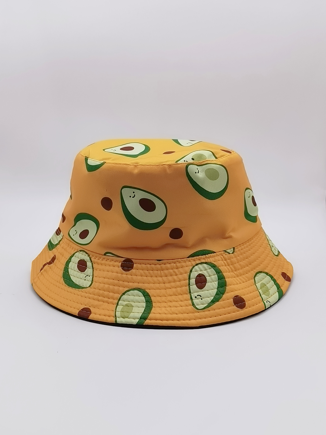 Avocado graffiti print double-sided fisherman hats are popular in spring and summer. They are fashionable and versatile, suitable for both men and women. They are outdoor sun protection, cool and portable hats for adults details Picture