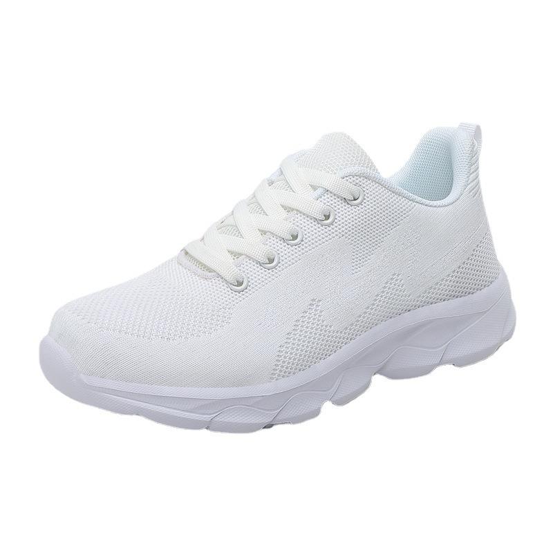 202 cross-border season new fly-knit sneakers women's black soft end casual running shoes women's breathable mesh travel shoes Specification drawing