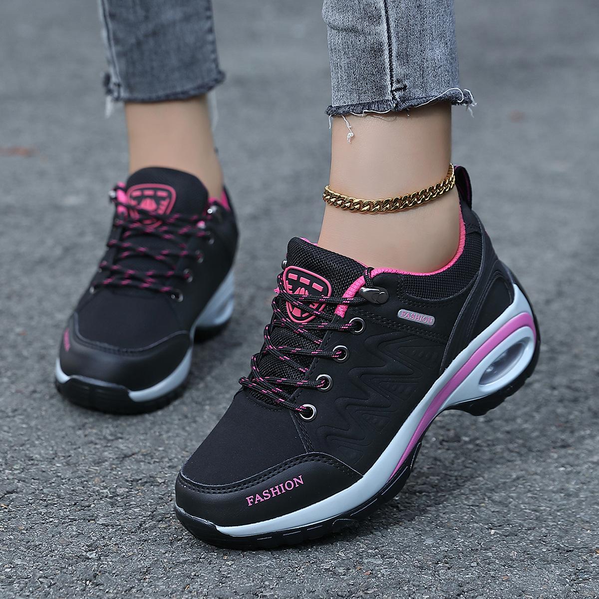 autumn and winter outdoor climbing boots platform height increasing rocking shoes non-slip soft bottom mom shoes casual women's travel shoes casual shoes full figure