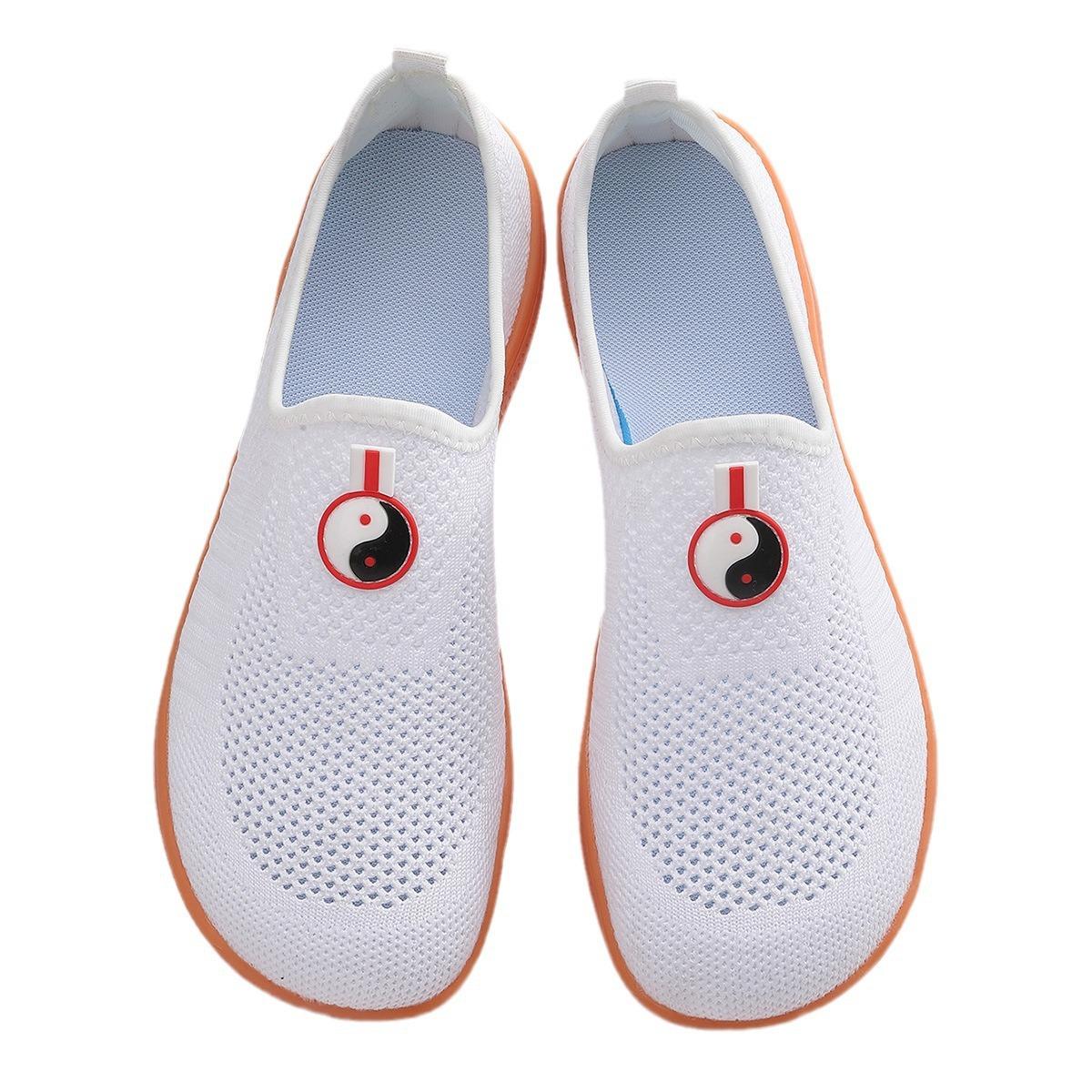 cross-border new arrival tai chi shoes men's and women's fly woven mesh breathable breathable shoes outdoor leisure fitness eight-section brocade kung fu shoes Application Scenario