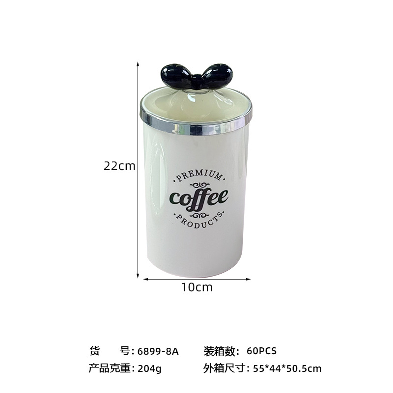 X10-6899-8A household coffee bean storage jar, sugar jar, light luxury storage European-style jar, dried fruits and grains Item Picture