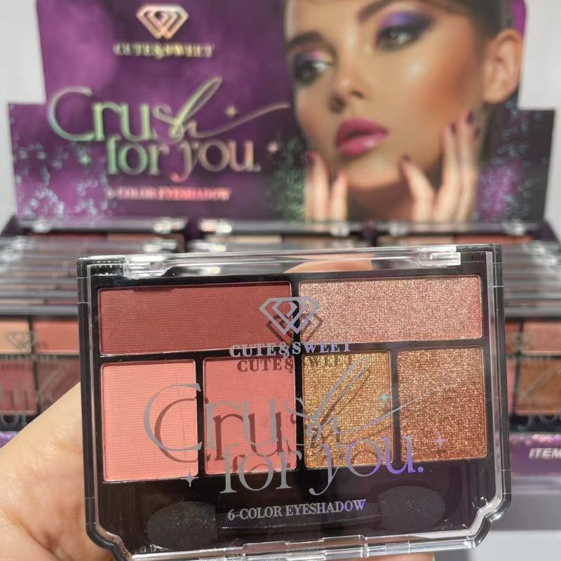 eyeshadow 6-color eyeshadow palette for daily makeup, pastel makeup, smoky makeup, versatile makeup looks, multi-purpose Eyeshadow palette pic 8