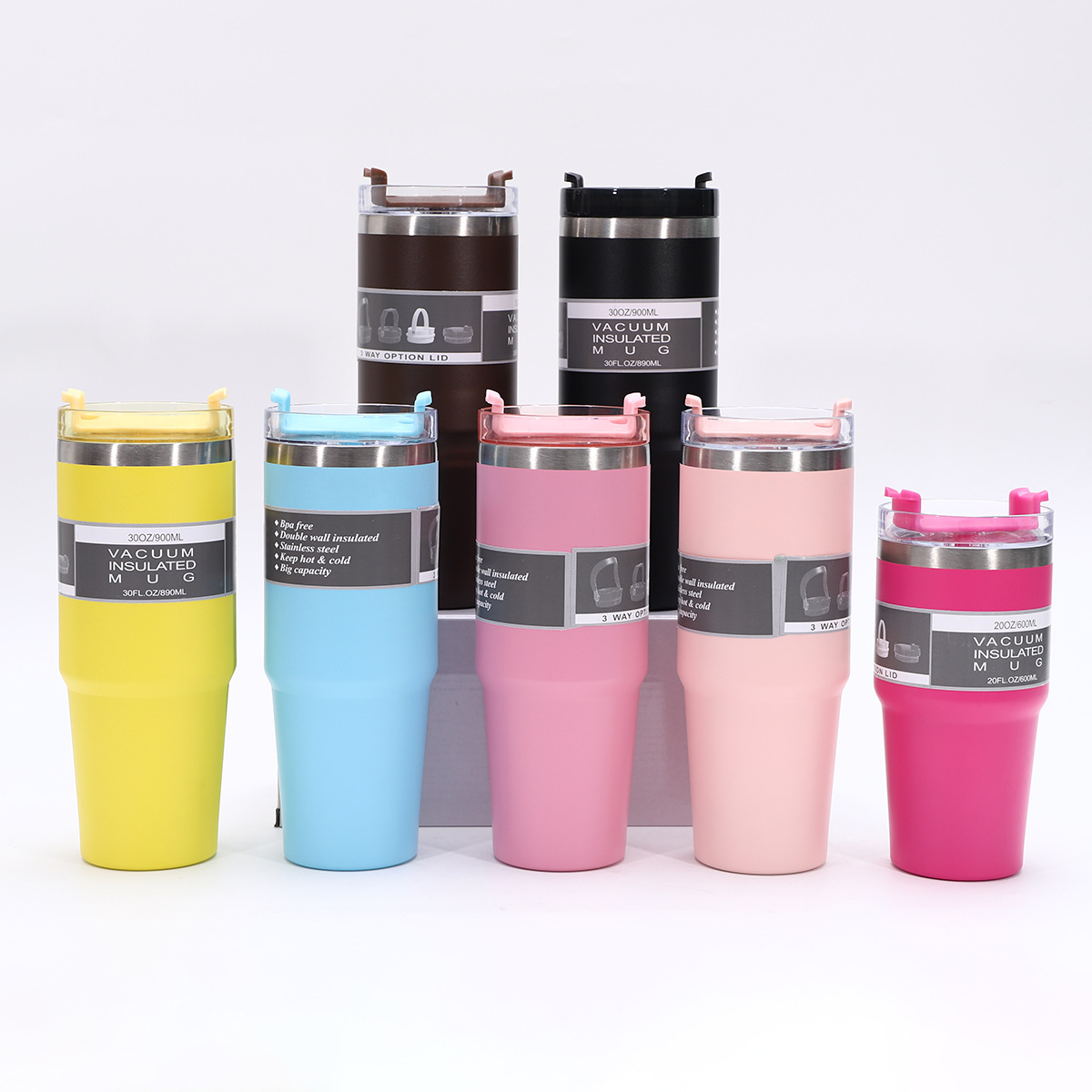 American 20oz and 30oz giant straw insulated ice cup, portable car cup, office insulated cup, water cup