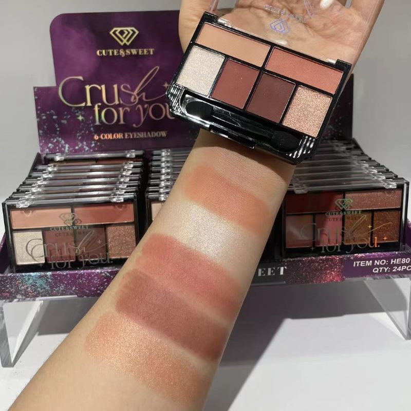 eyeshadow 6-color eyeshadow palette for daily makeup, pastel makeup, smoky makeup, versatile makeup looks, multi-purpose Eyeshadow palette pic 11