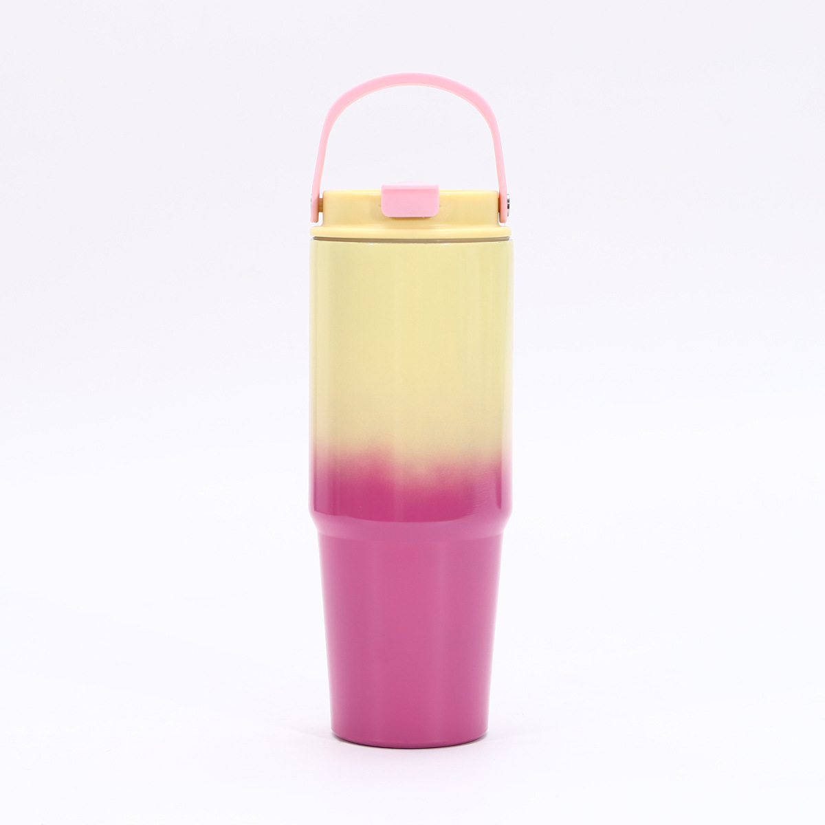 30oz Giant gradient hand-held ice cup, cute men and women straw car cup, vacuum insulated cup, water cup Specification image