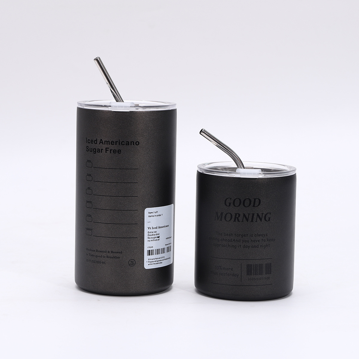 Stainless steel iced Americano cup, double-layer portable straw cup, latte, business office insulated cup, water cup Application Scenario