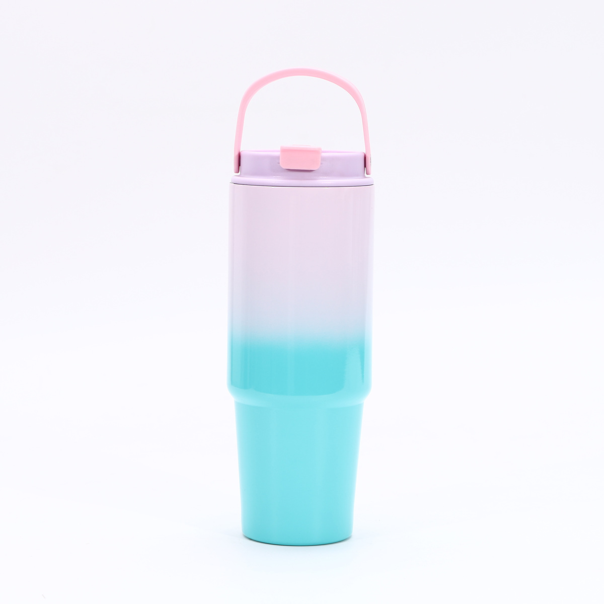 30oz Giant gradient hand-held ice cup, cute men and women straw car cup, vacuum insulated cup, water cup Application Scenario