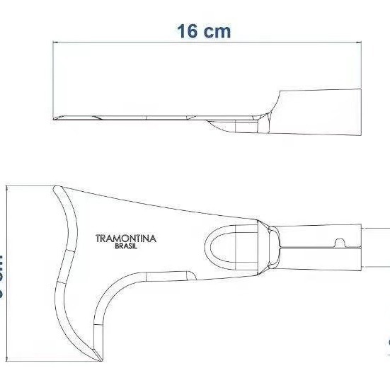 手工锻造农场农业镰刀可可刀手工锻打割麦弯刀 Specification drawing