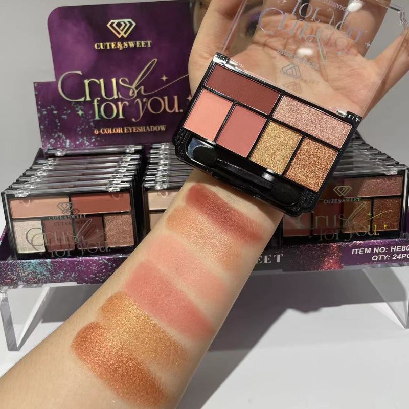 eyeshadow 6-color eyeshadow palette for daily makeup, pastel makeup, smoky makeup, versatile makeup looks, multi-purpose Eyeshadow palette pic 9