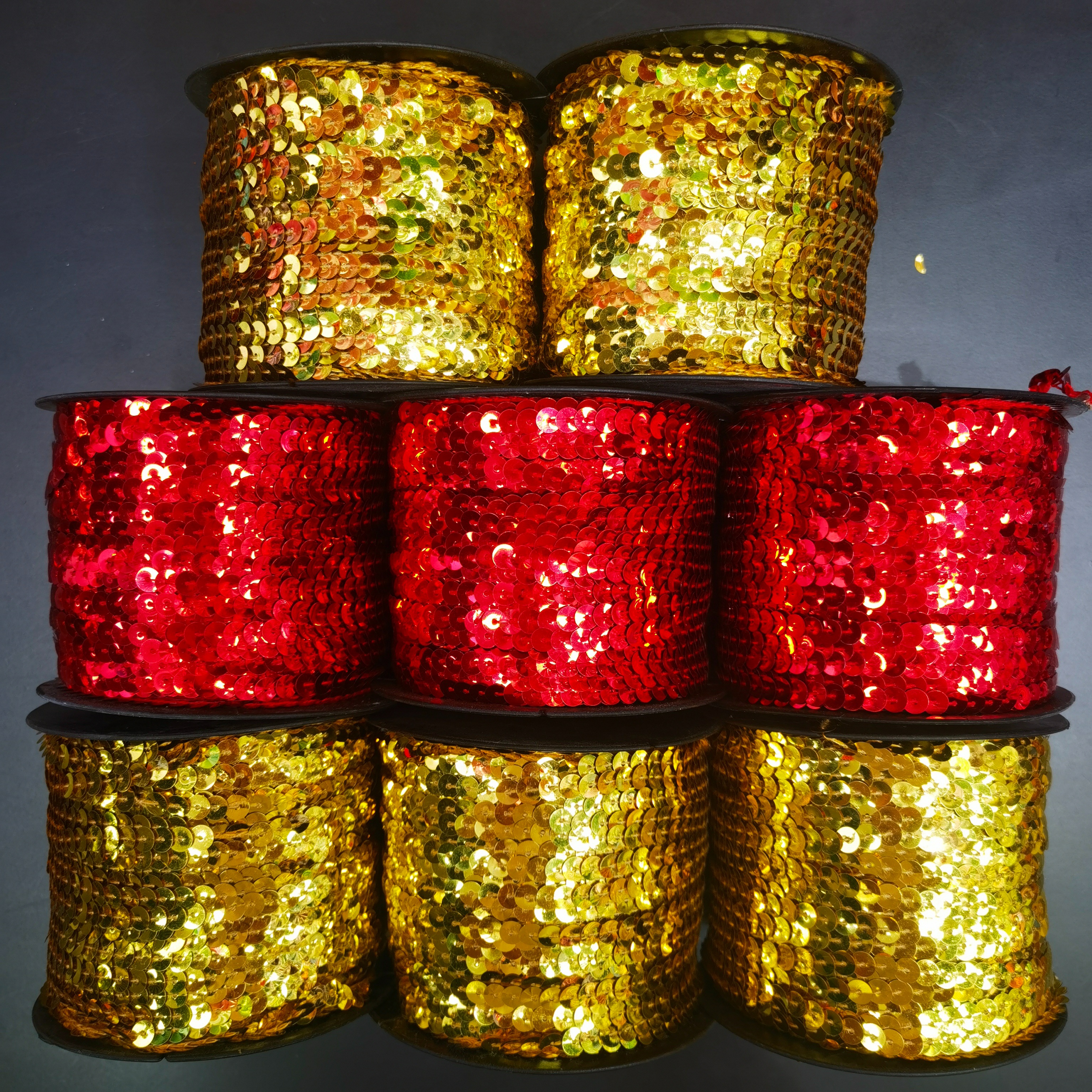 厂家直销Pvc珠片6mm平150码/卷连线珠片批发装饰配件亮片连线珠片详情1