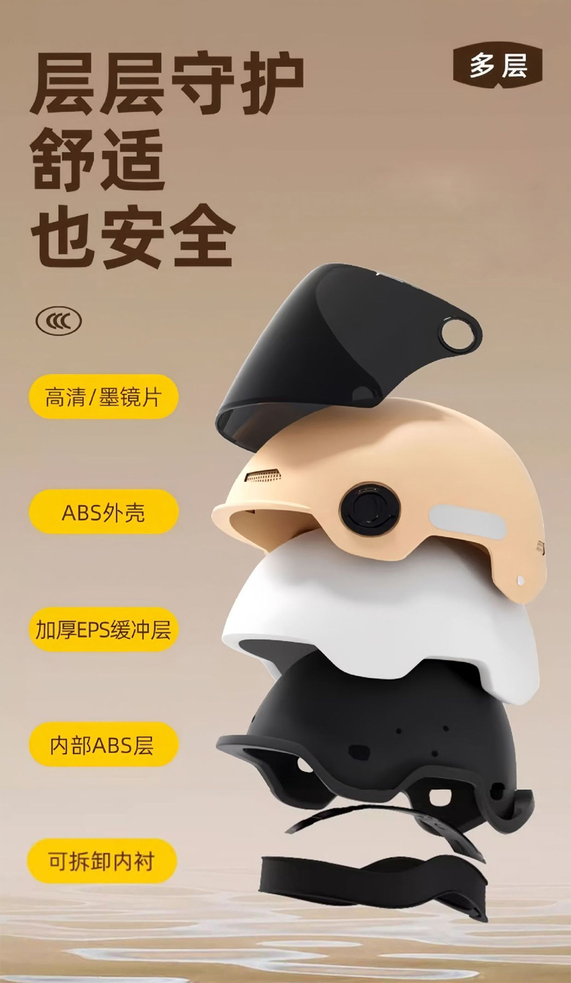 241111 Battery-powered electric bike helmet, all-season universal motorcycle safety helmet, color-blocked half helmet, sun protection, adjustable riding protection helmet pic 4