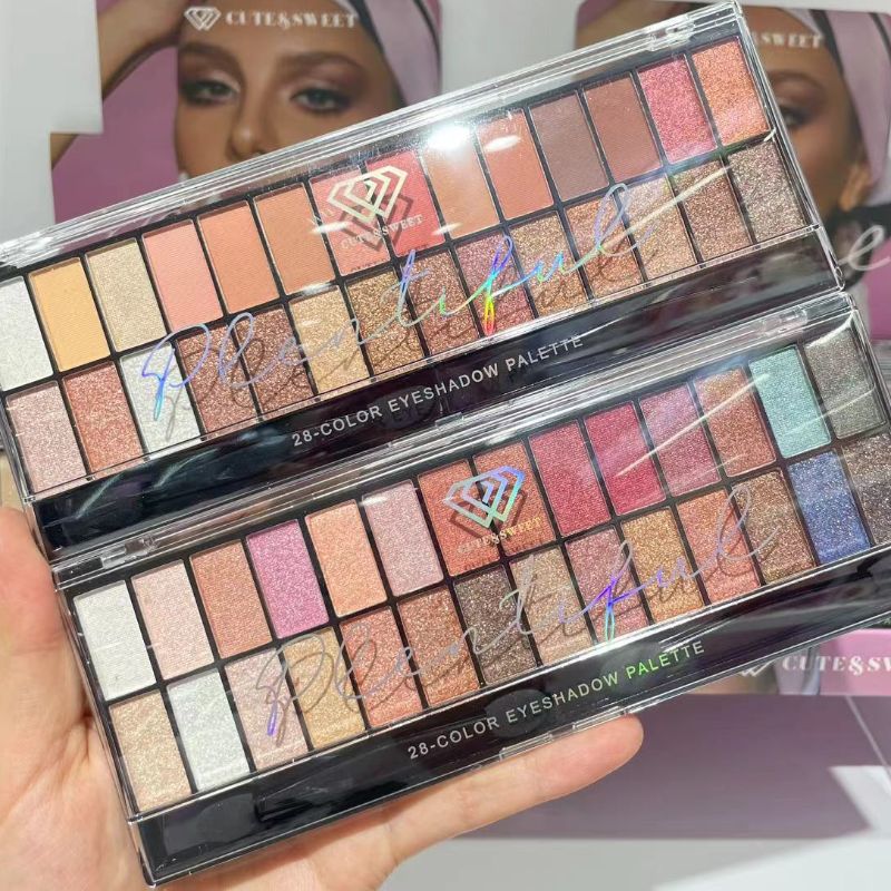 眼影  多色眼影  大盘眼影盘  28色眼影  两种色系  eyeshadow  显色眼影  HSM 义乌源头工厂直销