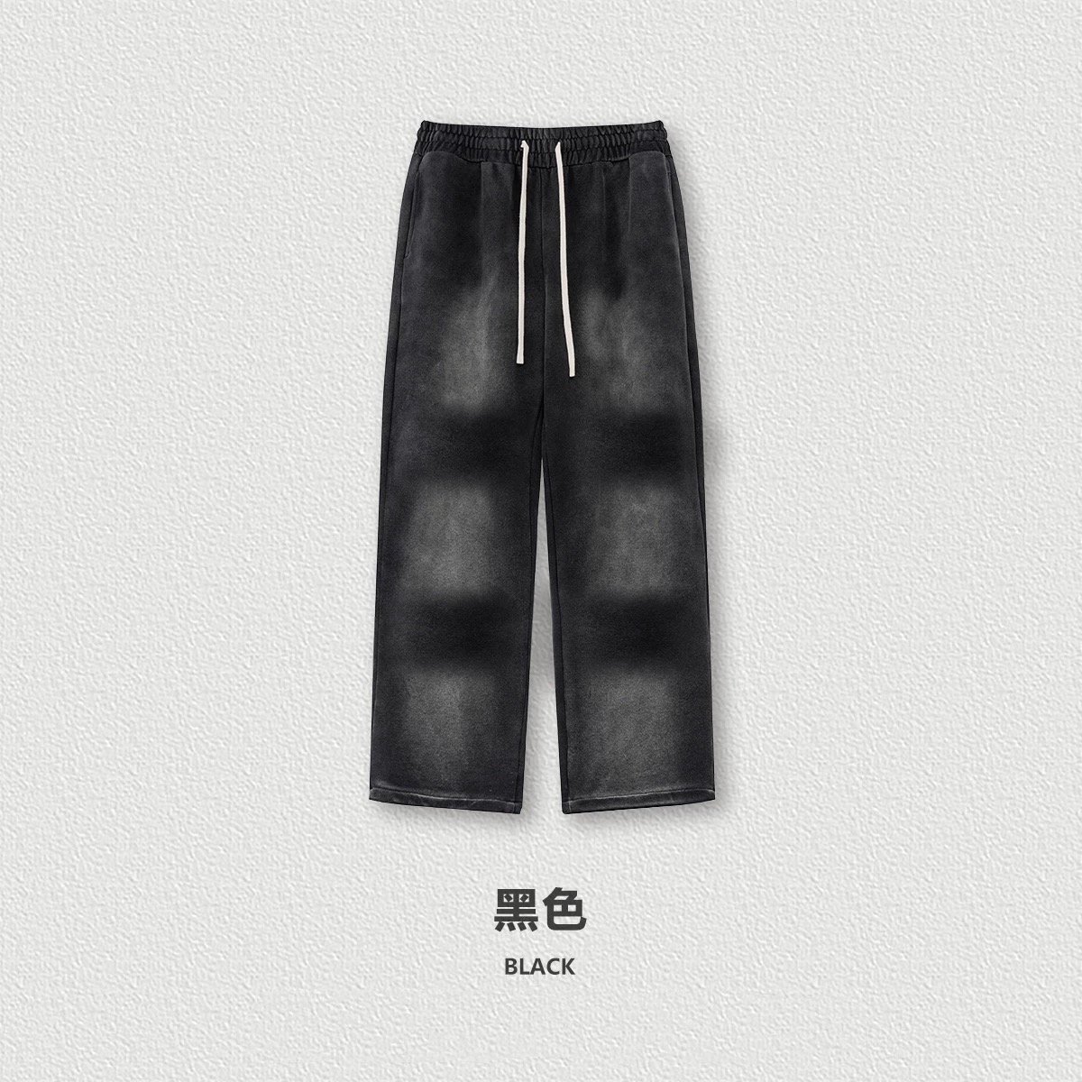 美式潮牌水洗连帽卫衣卫裤做旧宽松街头套装男女同款详情5