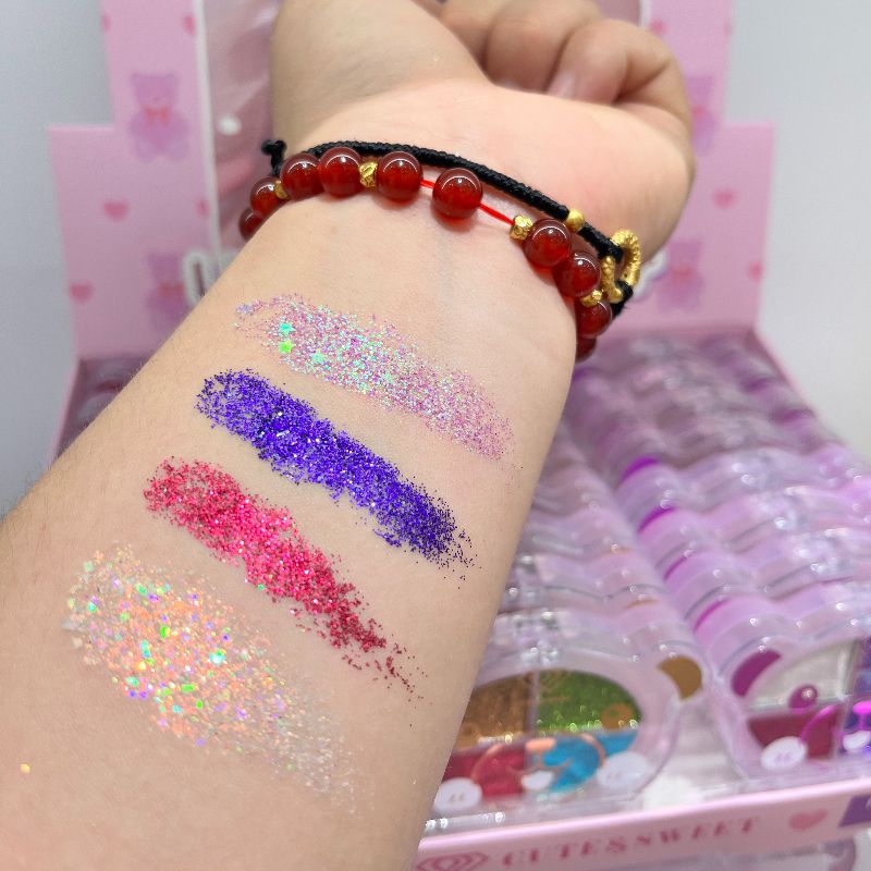 Eye shadow glitter powder Eye shadow 4-color Glitter powder eye shadow 4-color Glitter powder Eye shadow 3 color series HSM source factory direct sales pic 5
