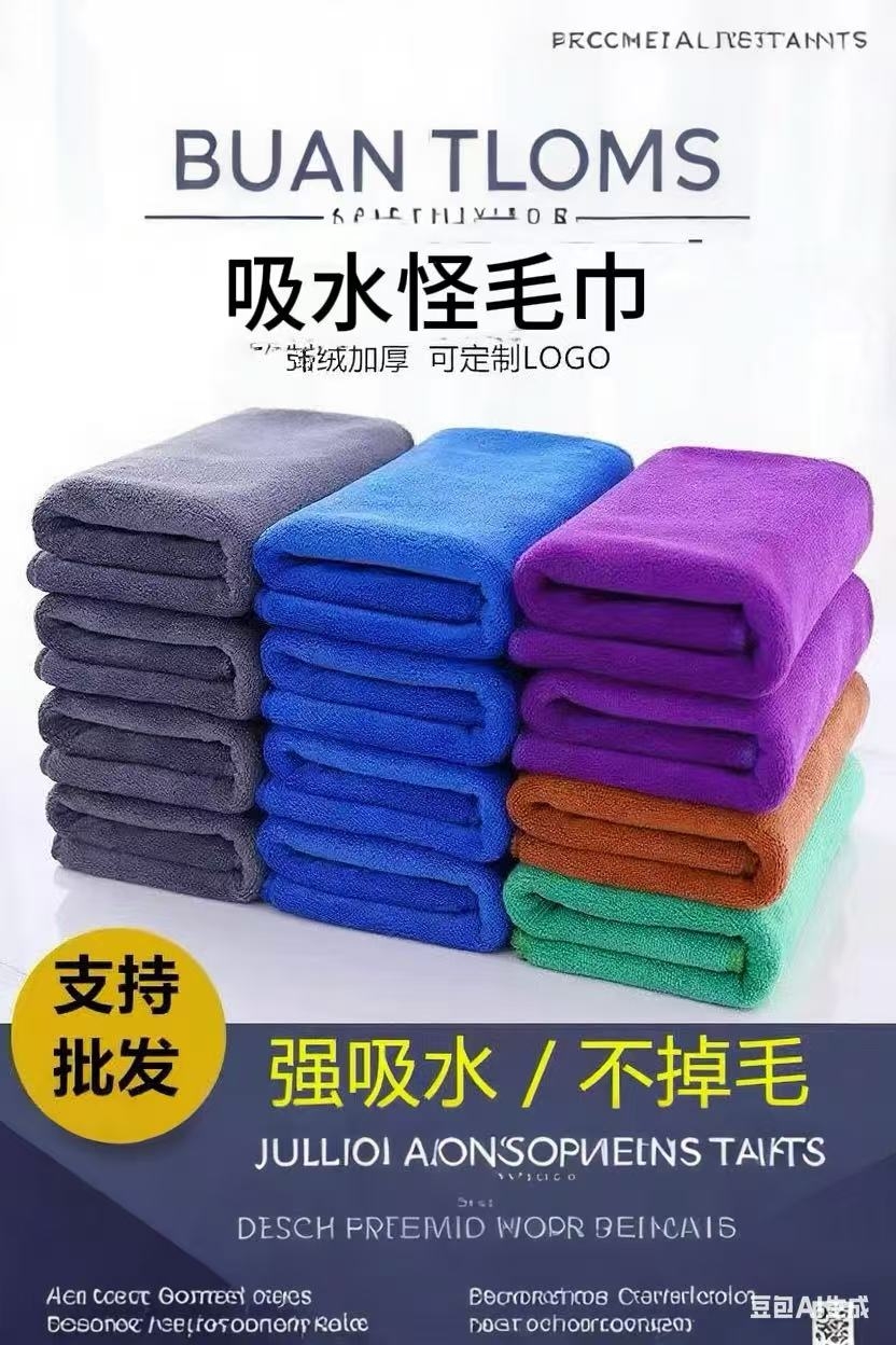 吸水怪兽袋装超细纤维毛巾