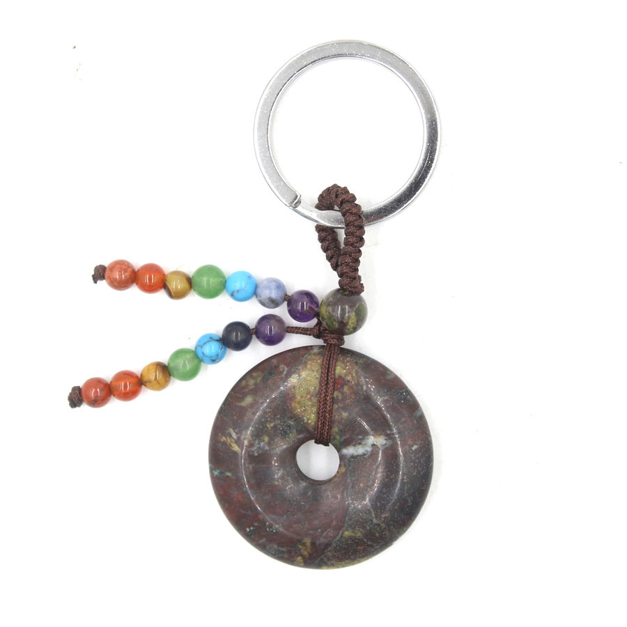 七石水晶圆珠平安扣钥匙扣包包吊坠汽车挂件亚马逊eBay货源批发 