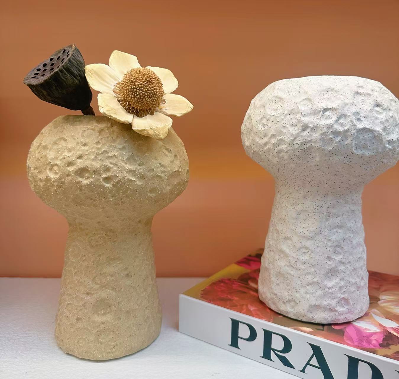 轻奢高级感装饰干花花瓶工艺品北欧陶瓷摆件现代简约时尚酒柜玄关客厅软装工艺花瓶