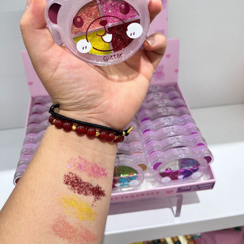 Eye shadow glitter powder Eye shadow 4-color Glitter powder eye shadow 4-color Glitter powder Eye shadow 3 color series HSM source factory direct sales Specification image